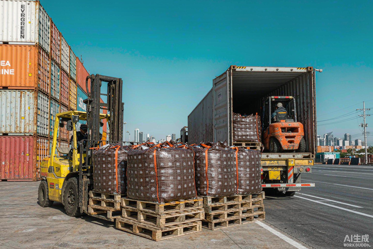 Container loading of Chi Mei GP-35 at Ningbo port